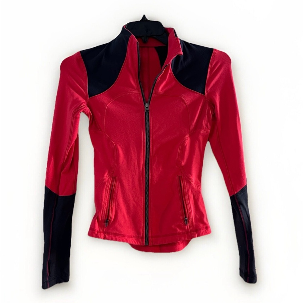 Lululemon Forme Jacket Womens 4 Athleisure Full Zip Stretch Luon Mesh‎ Vents Red